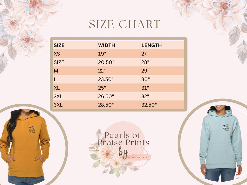 Embroidered 'Be Still and Know' Fleece Hoodie | Cozy Christian Scripture Apparel | Psalm 46:10