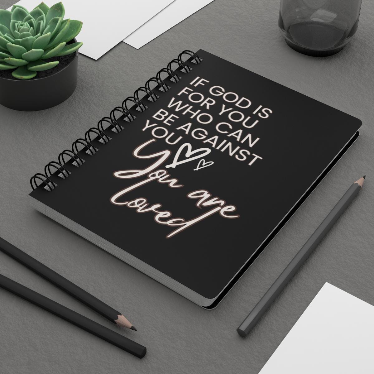 Christian Spiral Journal | 'If God is For You' Scripture Notebook