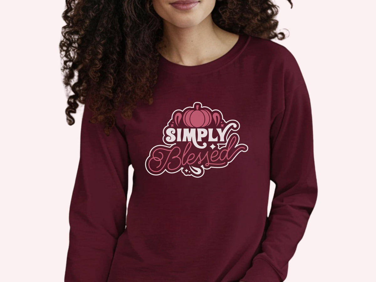 Simply Blessed Long Sleeve Shirt | Christian Autumn Tee