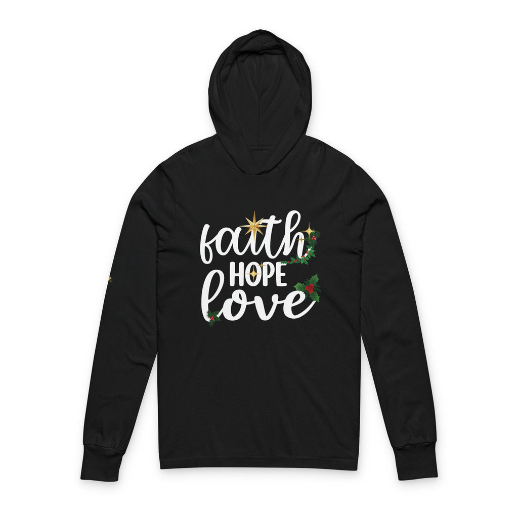 Faith Hope Love Christmas Hoodie | Christian Holiday Long Sleeve