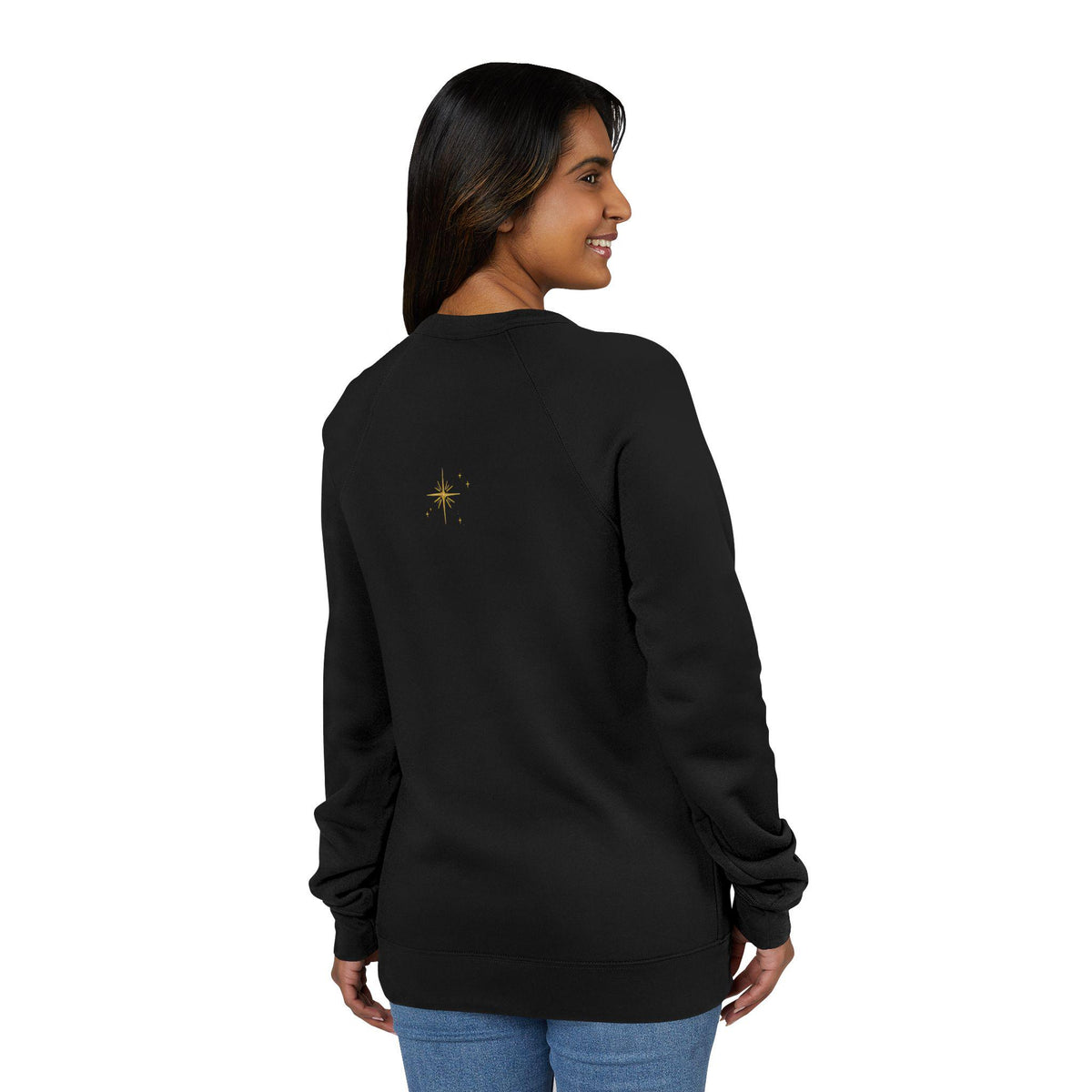 Christmas Christian Sweatshirt | 'O Come Let Us Adore Him' Sparkling Holiday Jesus Apparel for Women