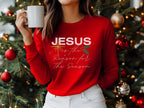 Jesus Is The Reason Long Sleeve Tee – Christian Christmas Shirt