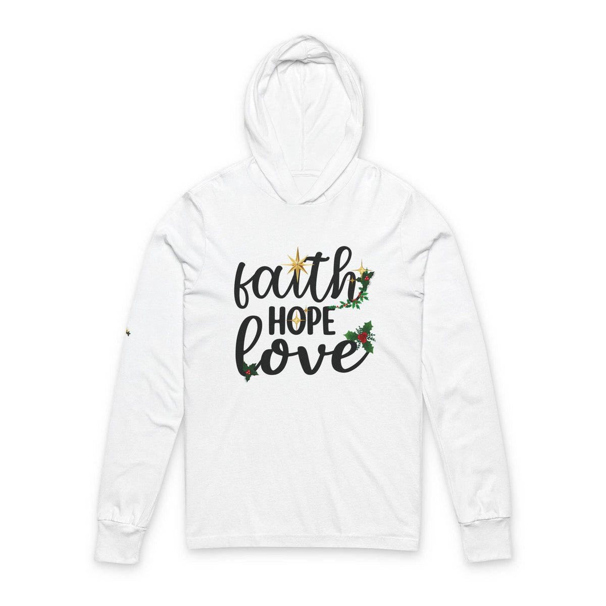 Faith Hope Love Christmas Hoodie | Christian Holiday Long Sleeve