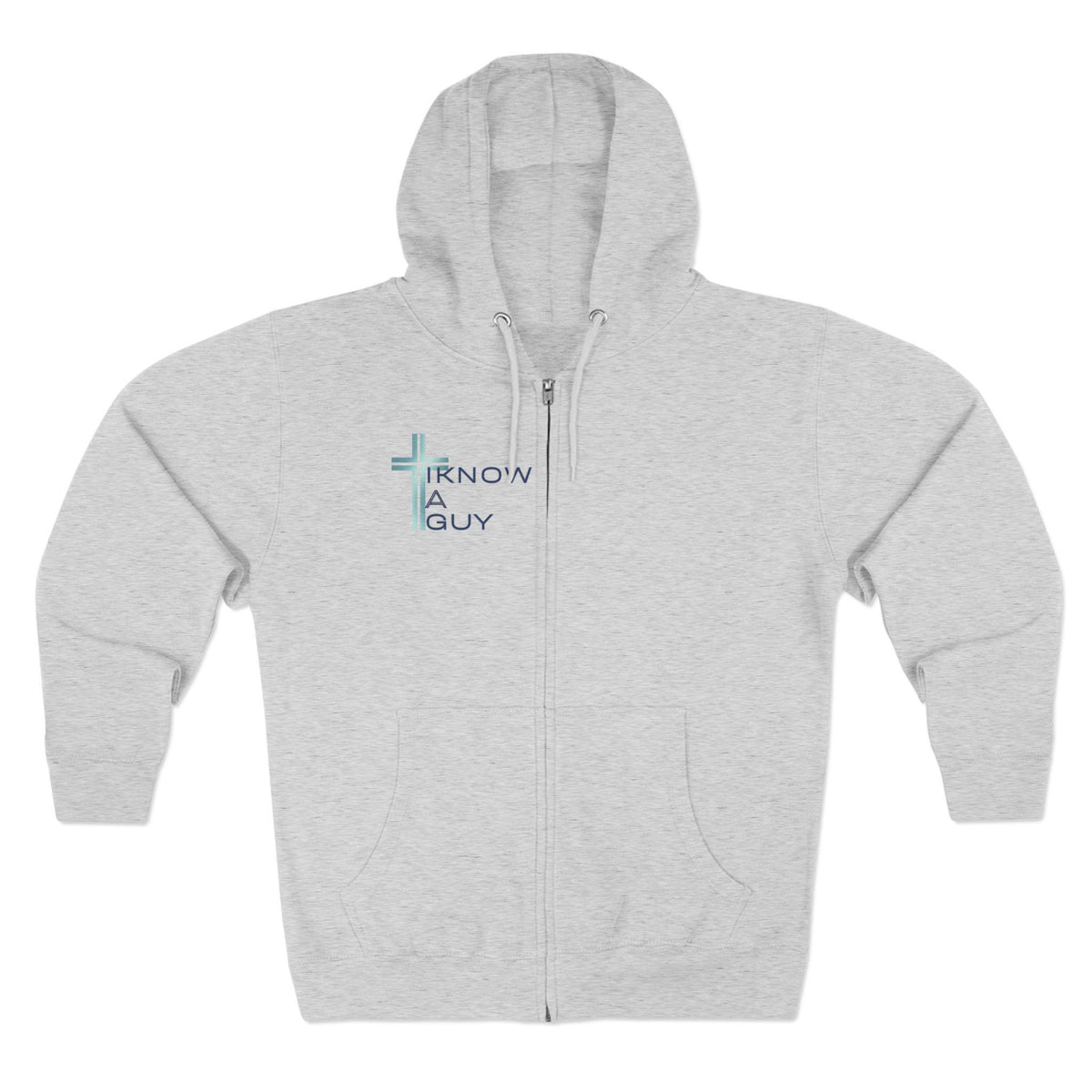 Christian 'I Know A Guy' Cross Hoodie | Faith Zip Up | Jesus Gift for Him