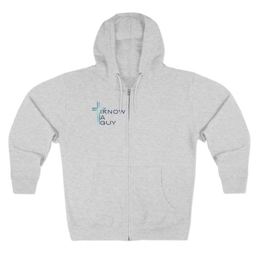 Christian 'I Know A Guy' Cross Hoodie | Faith Zip Up | Jesus Gift for Him