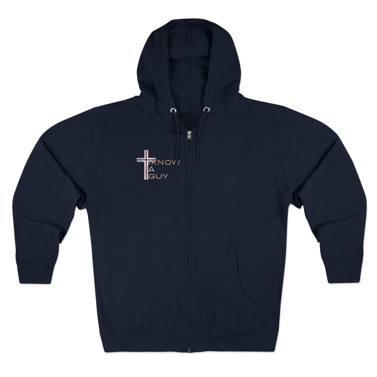Christian 'I Know A Guy' Cross Hoodie | Faith Zip Up | Jesus Gift for Him