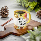 Jesus Is My Jam Mug | Bee Floral Honeycomb Design | Christian Coffee Mug | Faith-Based Gift