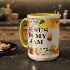 Jesus Is My Jam Mug | Bee Floral Honeycomb Design | Christian Coffee Mug | Faith-Based Gift