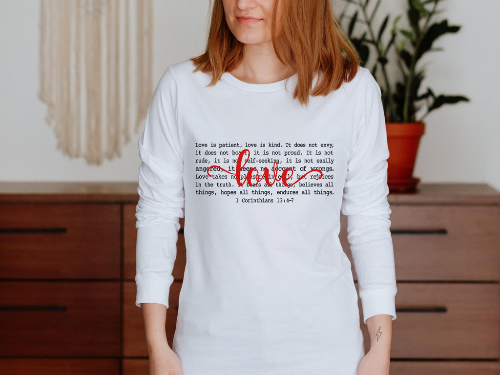 1 Corinthians 13 Love Verse Long Sleeve Tee | Christian Apparel, Faith Scripture