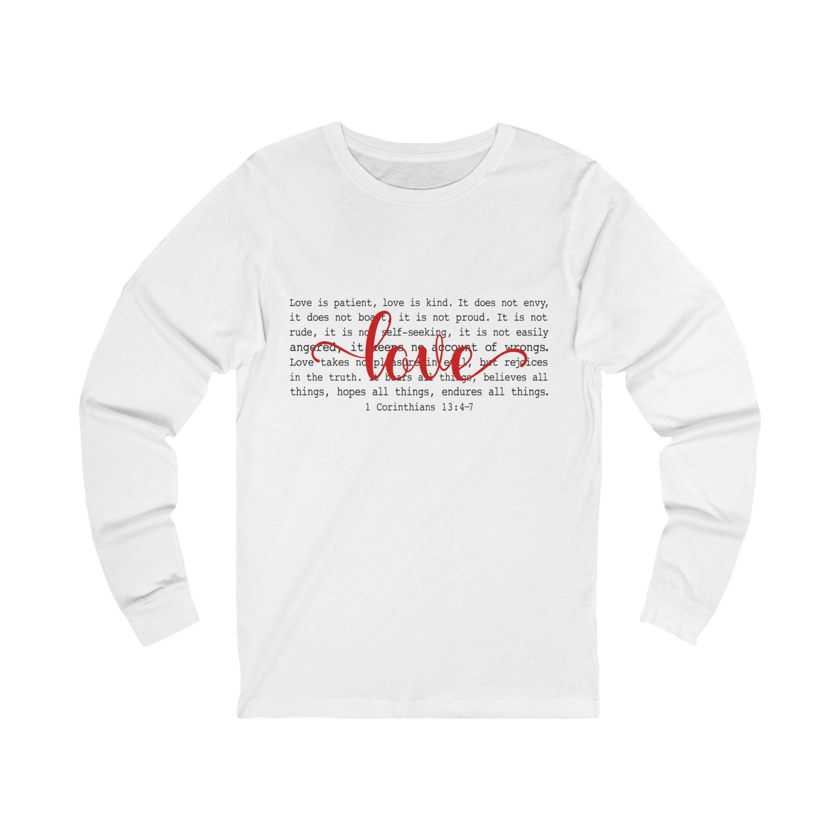1 Corinthians 13 Love Verse Long Sleeve Tee | Christian Apparel, Faith Scripture