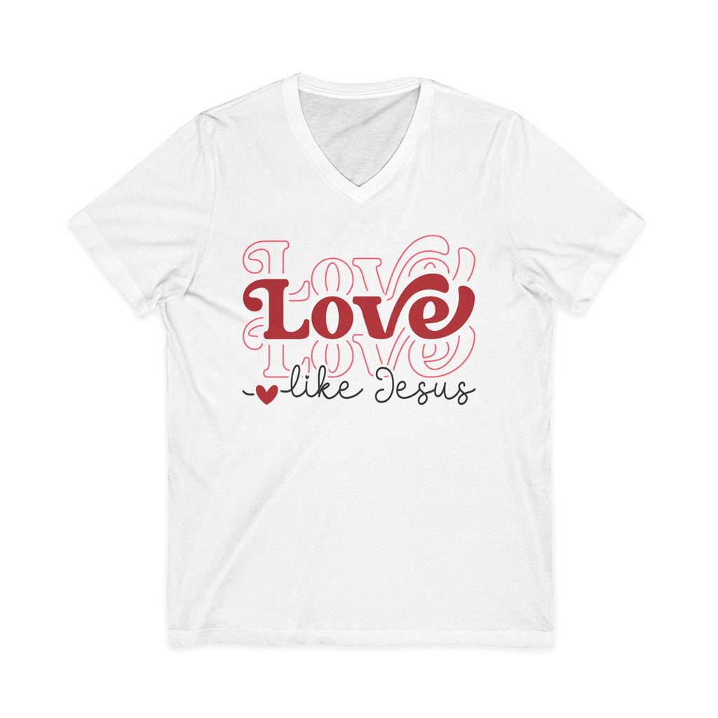 Christian Women's Tee | Love Like Jesus | Ladies V-Neck T-Shirt