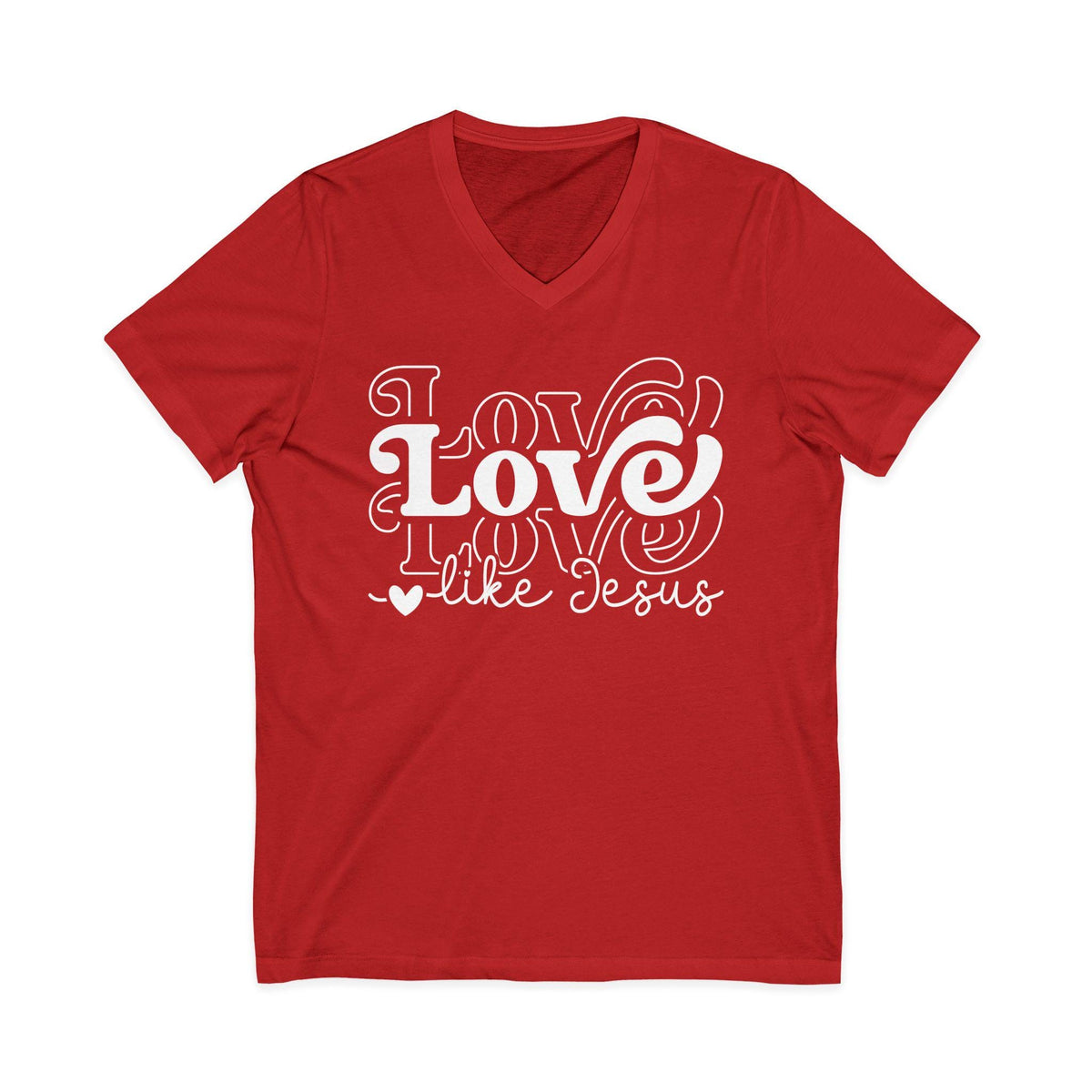 Christian Women's Tee | Love Like Jesus | Ladies V-Neck T-Shirt
