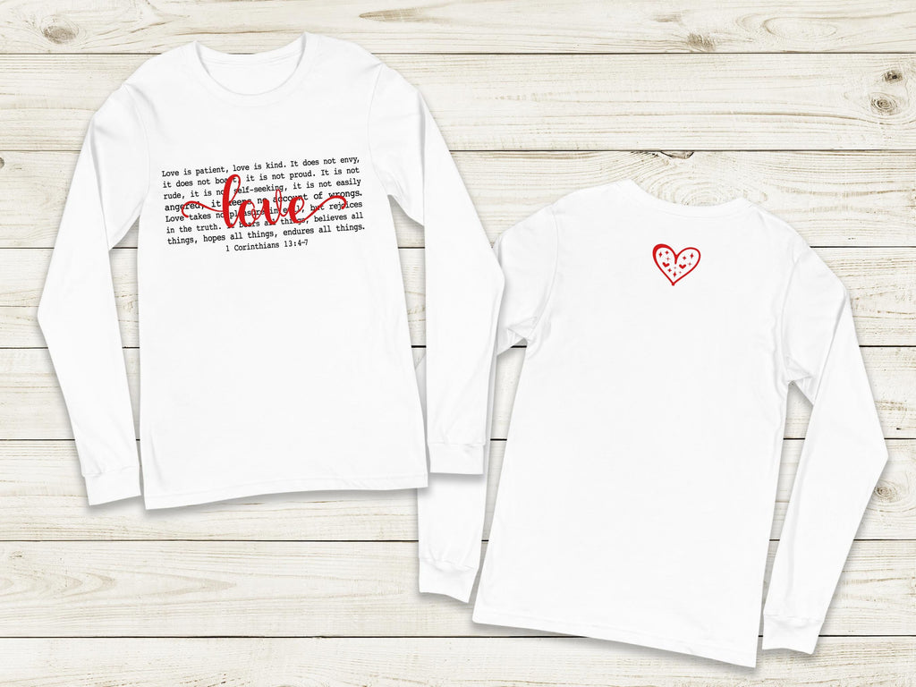 1 Corinthians 13 Love Verse Long Sleeve Tee | Christian Apparel, Faith Scripture