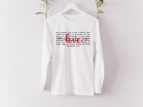 1 Corinthians 13 Love Verse Long Sleeve Tee | Christian Apparel, Faith Scripture