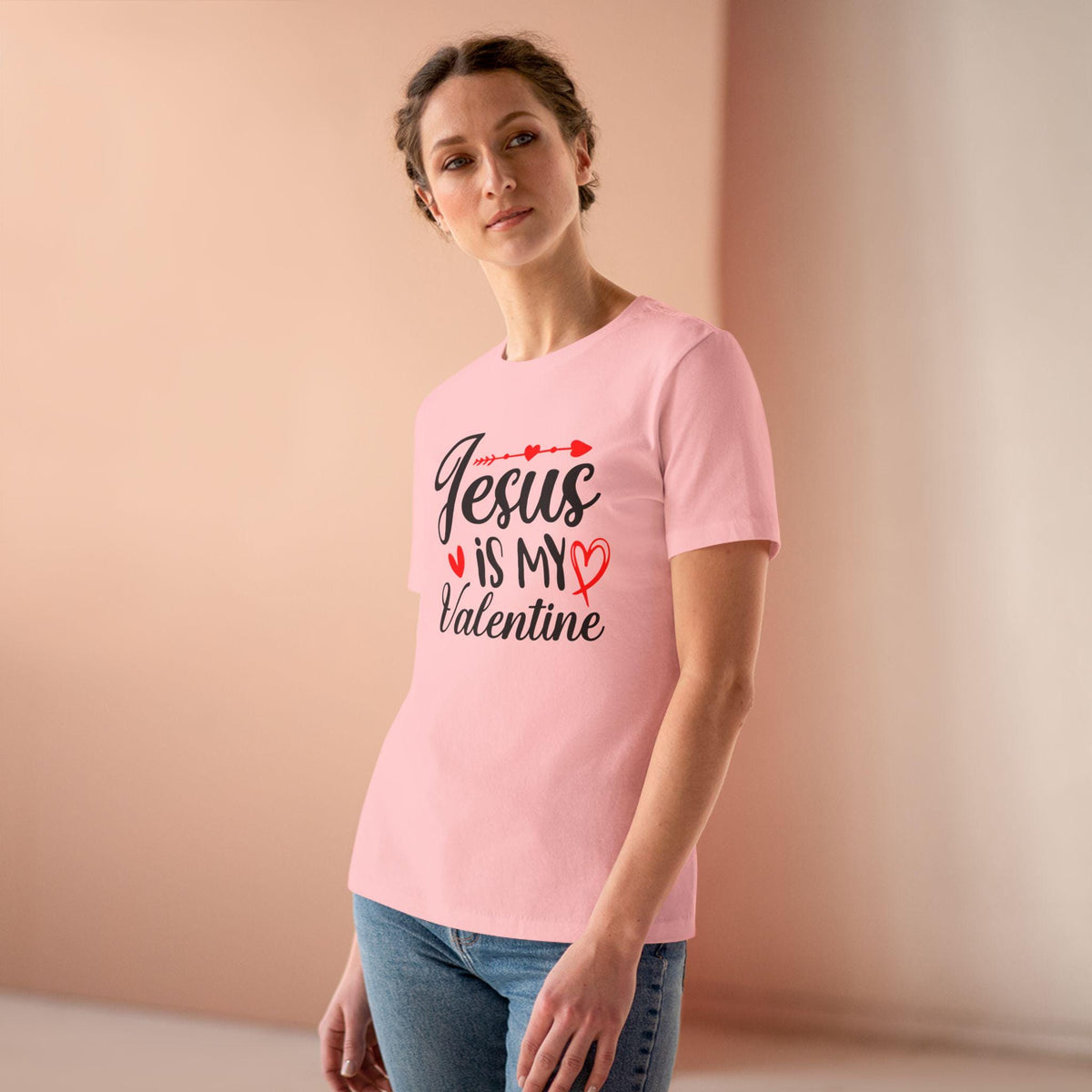 Jesus is My Valentine T-Shirt | Christian Heart Tee for Women | Gift for Her