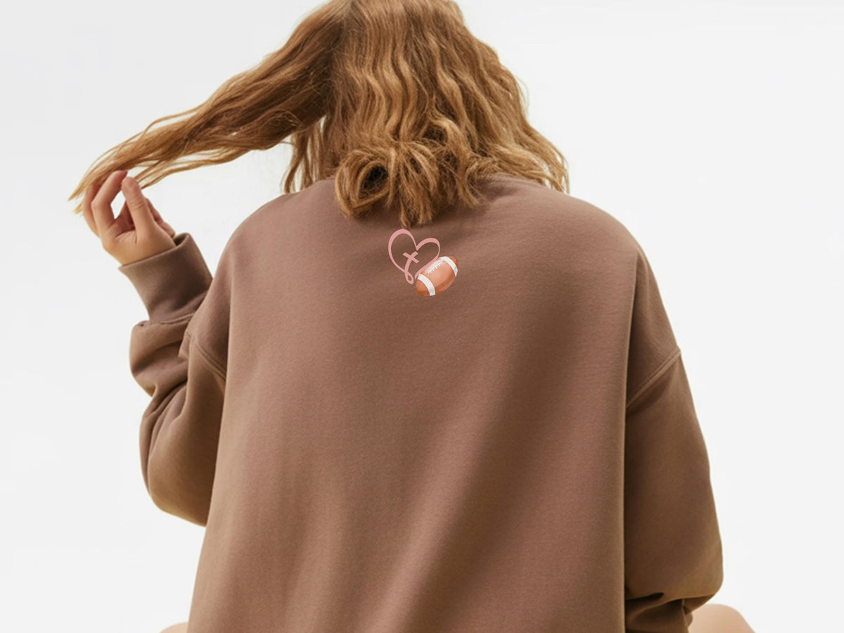 Christian Football Sweatshirt for Women | Game Day Prayers and Touchdowns Crewneck Faith Sweater