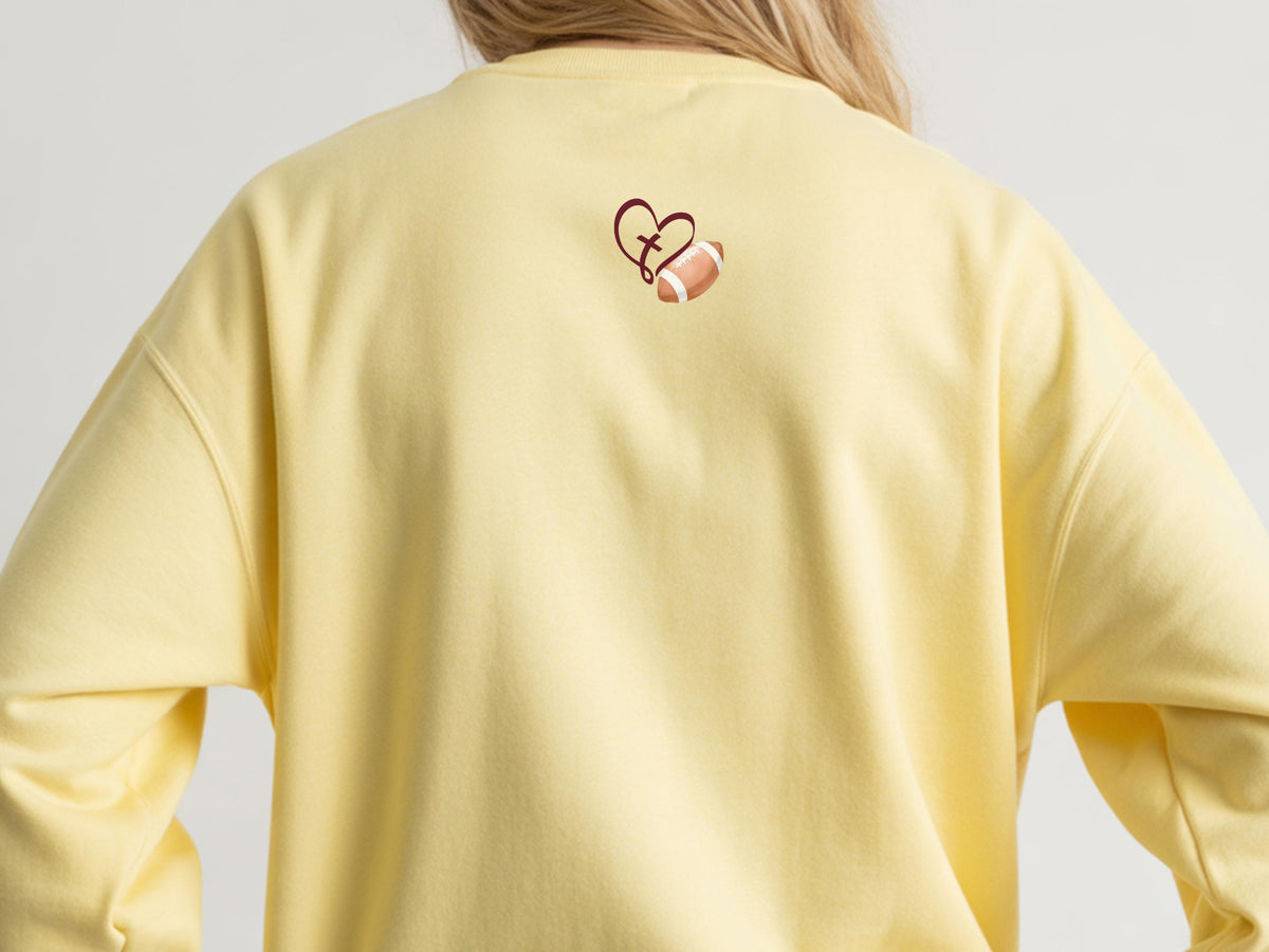 Christian Football Sweatshirt for Women | Game Day Prayers and Touchdowns Crewneck Faith Sweater