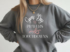 Christian Football Sweatshirt for Women | Game Day Prayers and Touchdowns Crewneck Faith Sweater