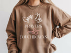 Christian Football Sweatshirt for Women | Game Day Prayers and Touchdowns Crewneck Faith Sweater