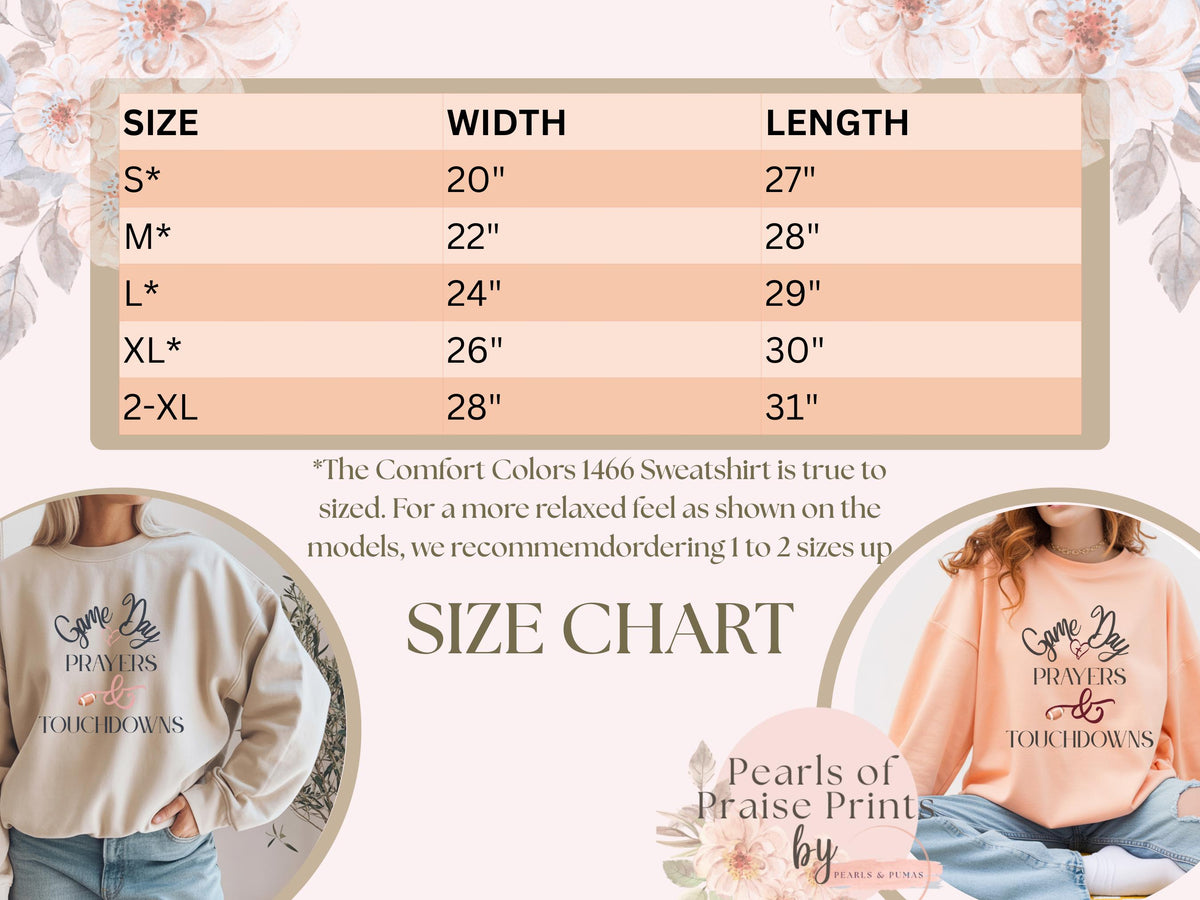 Christian Football Sweatshirt for Women | Game Day Prayers and Touchdowns Crewneck Faith Sweater