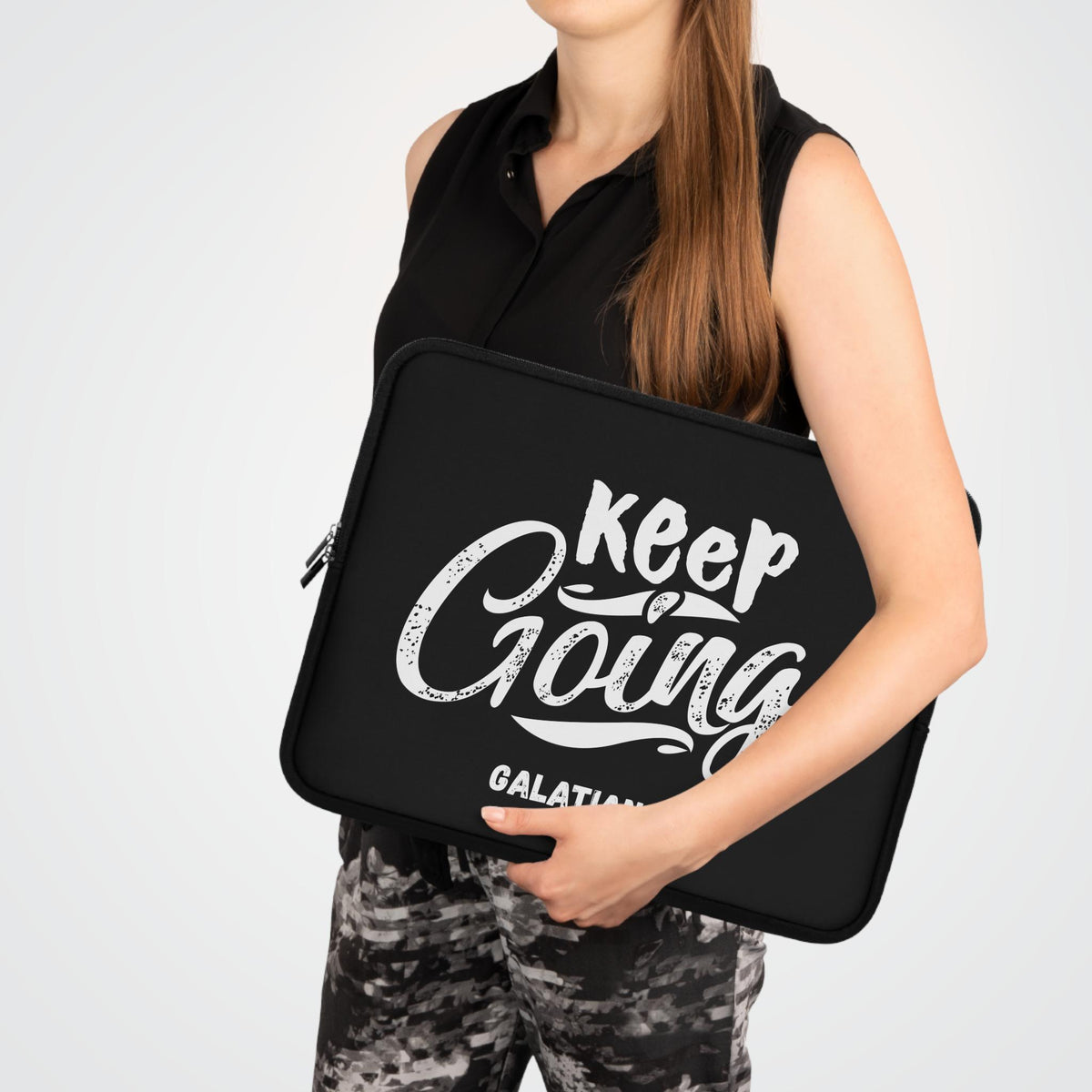 Inspirational Laptop Sleeve – Keep Going Galatians 6:9 Christian Tech Accessory