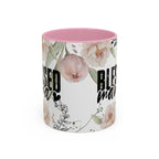 Christian Floral Ceramic Mug for Mom | Blessed Mama