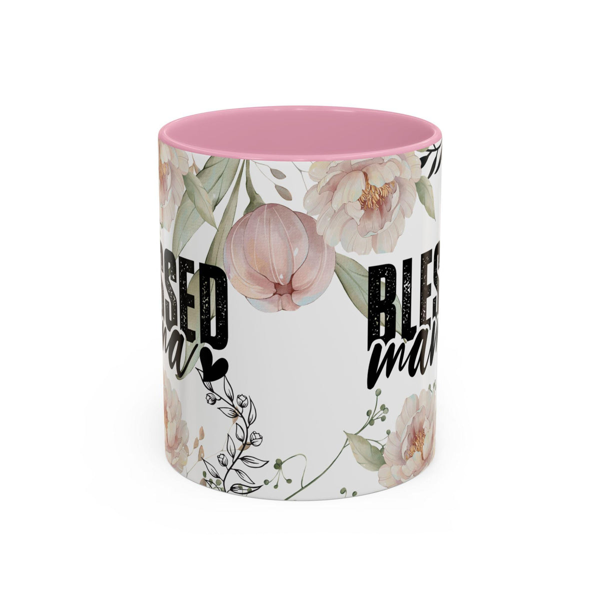 Christian Floral Ceramic Mug for Mom | Blessed Mama