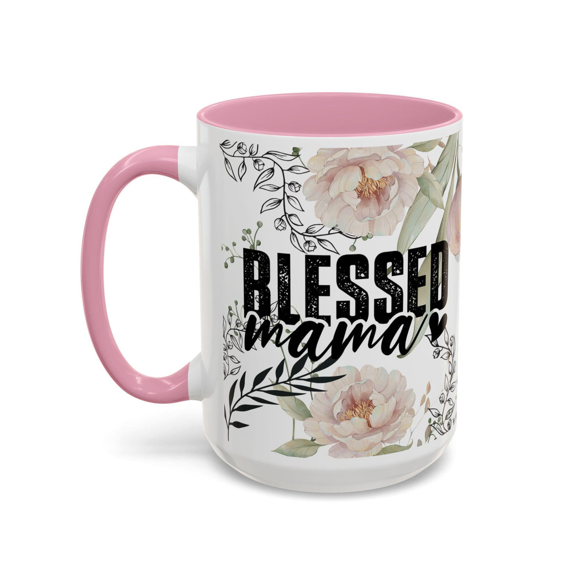 Christian Floral Ceramic Mug for Mom | Blessed Mama