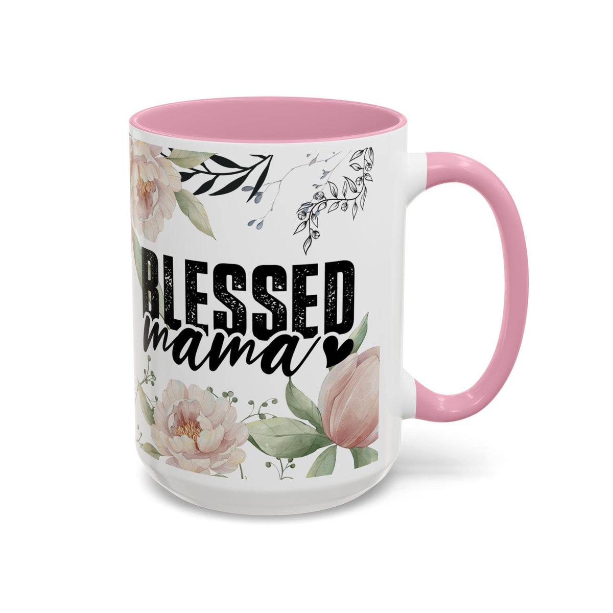 Christian Floral Ceramic Mug for Mom | Blessed Mama