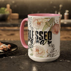 Christian Floral Ceramic Mug for Mom | Blessed Mama