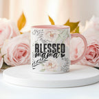Christian Floral Ceramic Mug for Mom | Blessed Mama