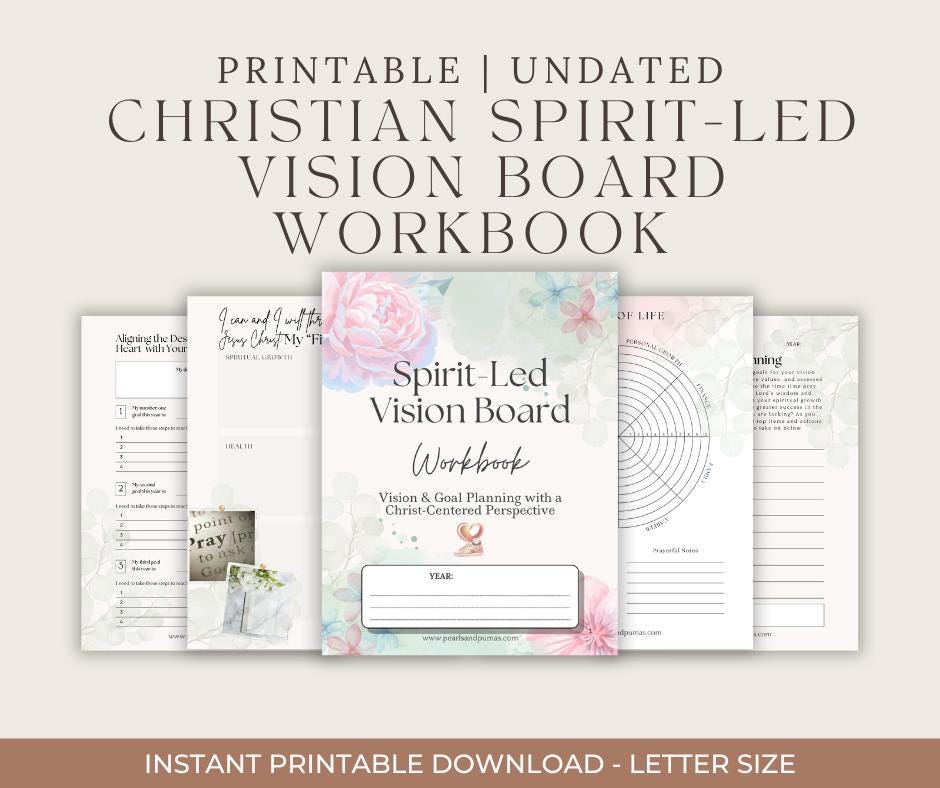 Christian Vision Board Workbook: Christ-Centered Goal Planning (Digital Download)