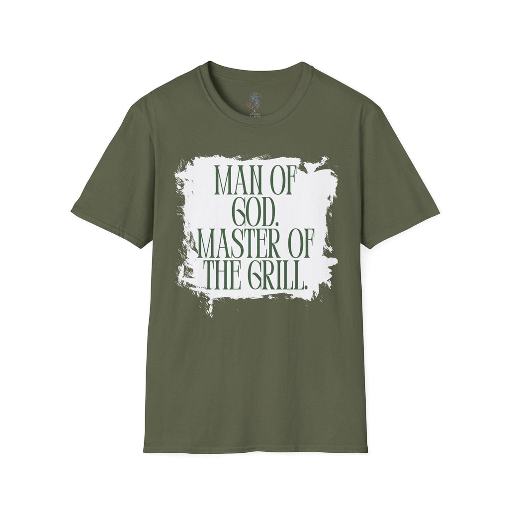 Man of God Master of Grill T-Shirt | Faith BBQ Christian Tee | Gift for Him