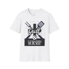 Christian Mens Grill & Worship T-Shirt | Faith Gift for Him