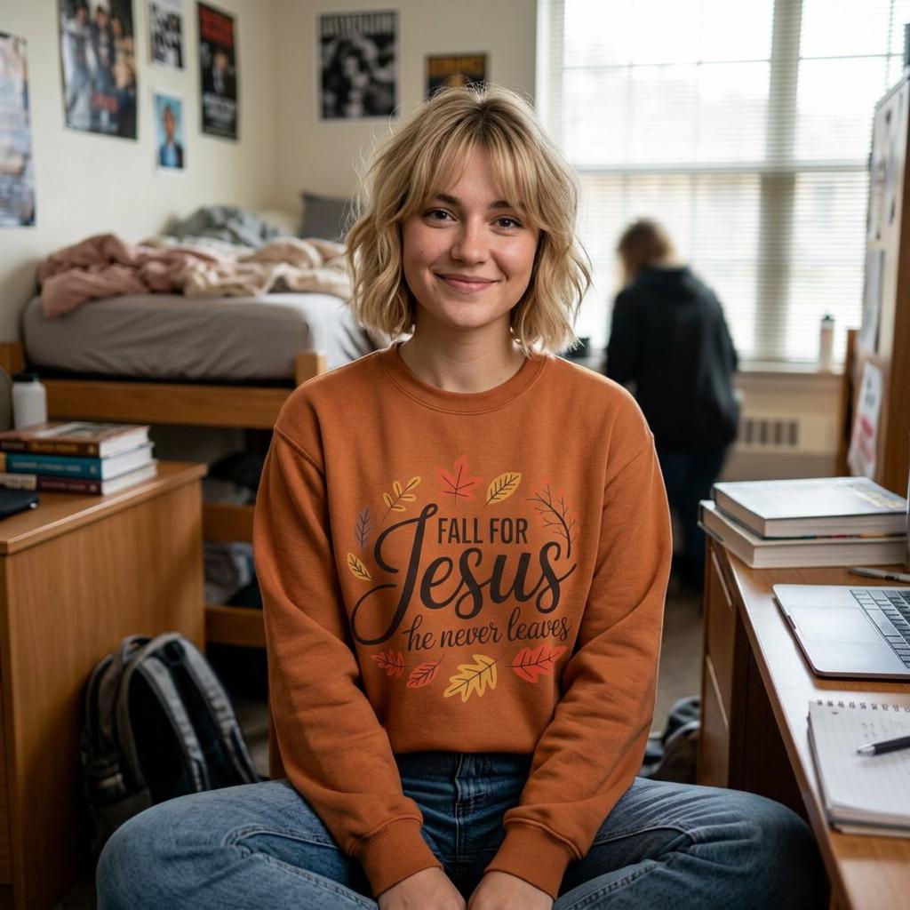 Fall For Jesus Sweatshirt | Christian Unisex Lightweight Fleece