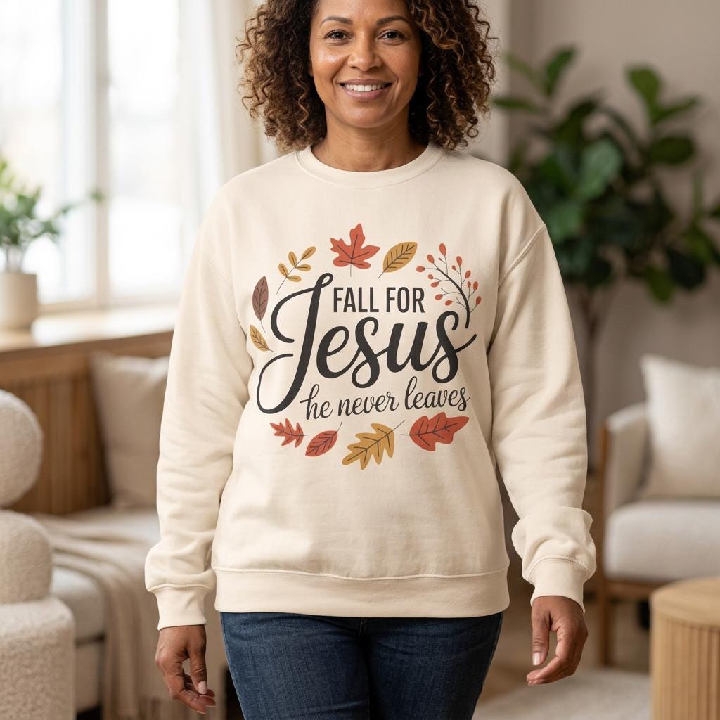 Fall For Jesus Sweatshirt | Christian Unisex Lightweight Fleece