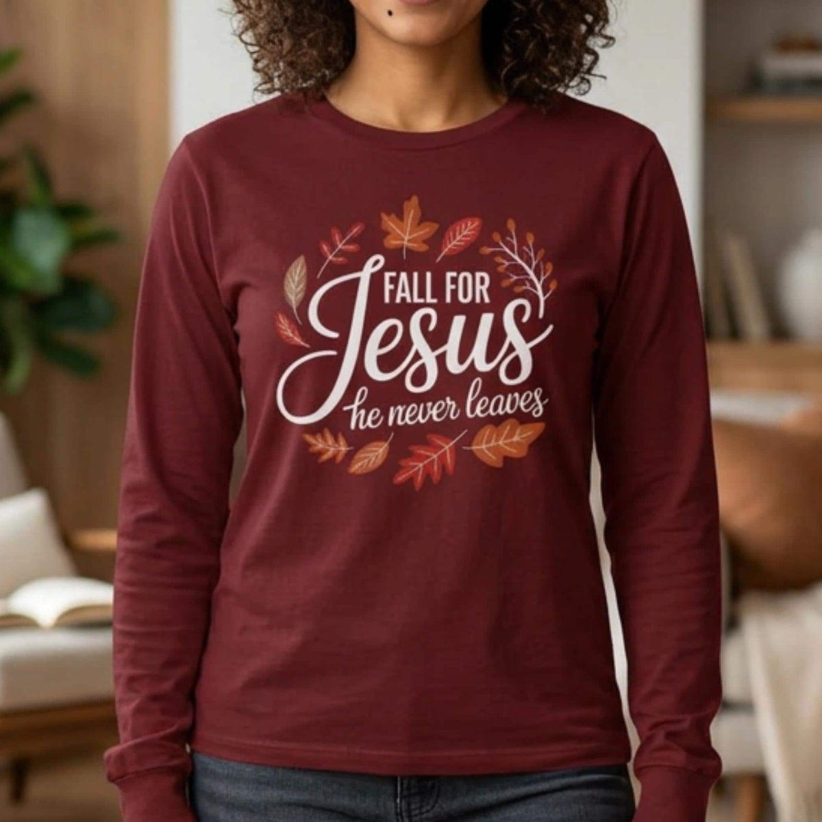 Christian Fall Long Sleeve Tee | Fall for Jesus | Autumn Apparel