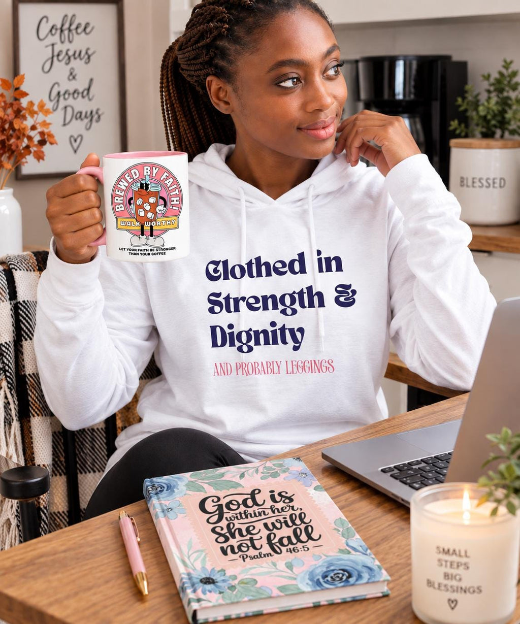 Proverbs 31:25 Christian Hoodie | Grace & Dignity, Faith-Based Athleisure