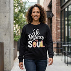 He Restores My Soul long sleeve tee | Christian faith shirt, Jesus star design