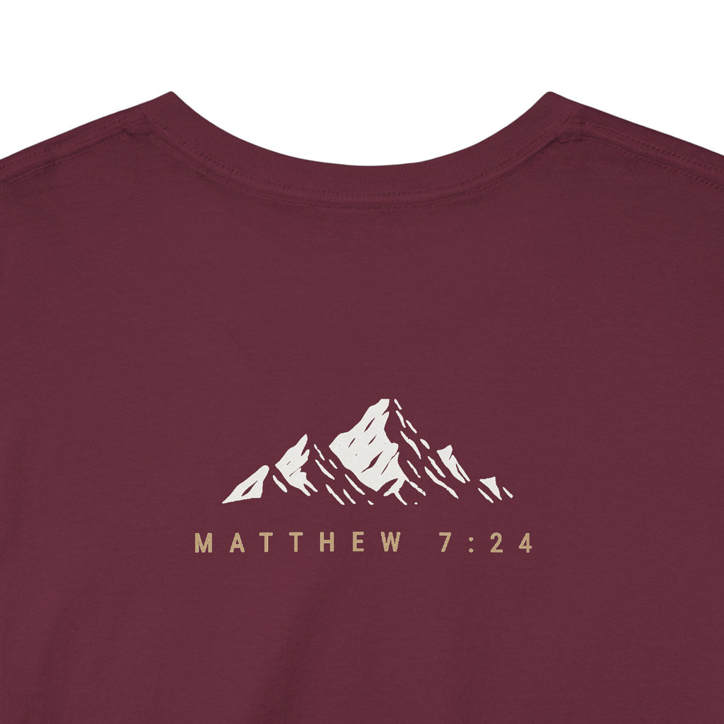 Built Different Christian Graphic Tee | Built on the Rock | Matthew 7:24 Scripture Shirt
