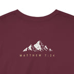 Built Different Christian Graphic Tee | Built on the Rock | Matthew 7:24 Scripture Shirt