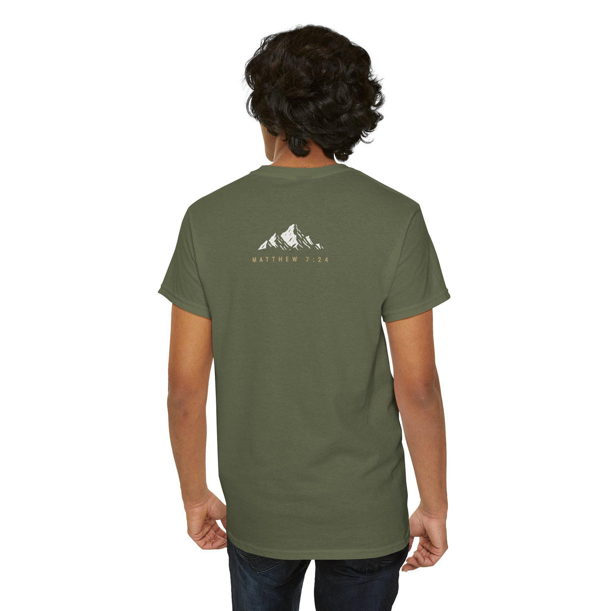 Built Different Christian Graphic Tee | Built on the Rock | Matthew 7:24 Scripture Shirt