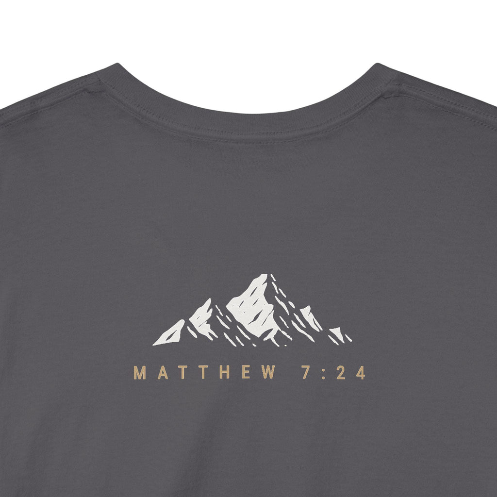 Built Different Christian Graphic Tee | Built on the Rock | Matthew 7:24 Scripture Shirt