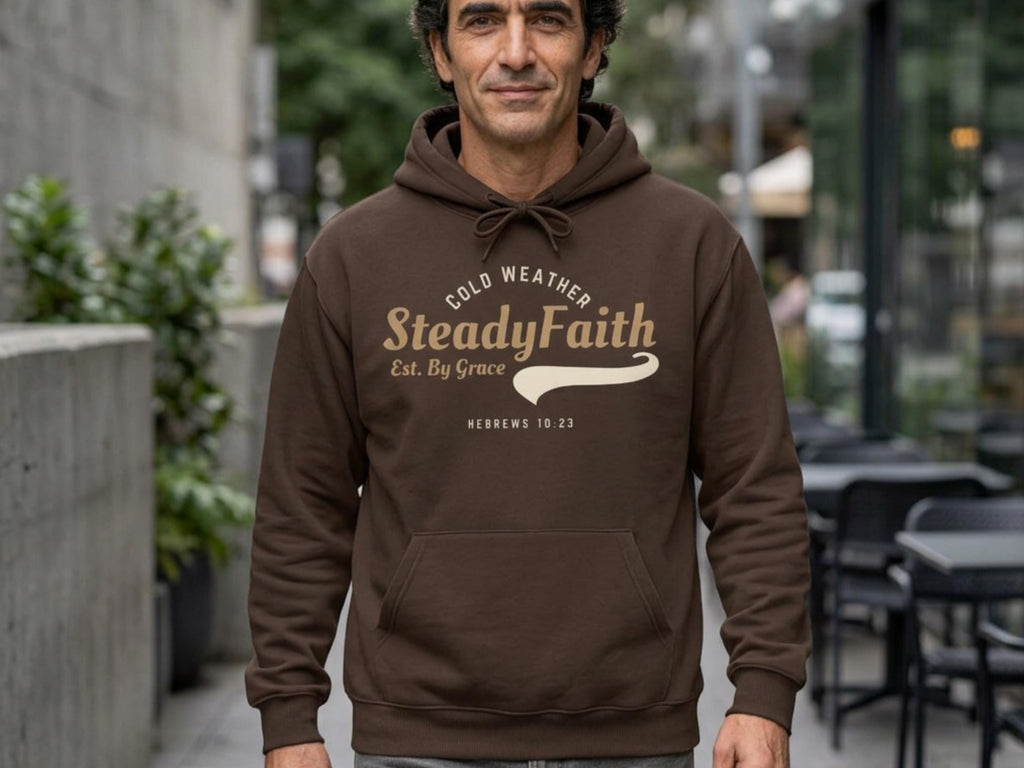 Steady Faith script logo Hoodie | Christian faith sweatshirt, Est. By Grace