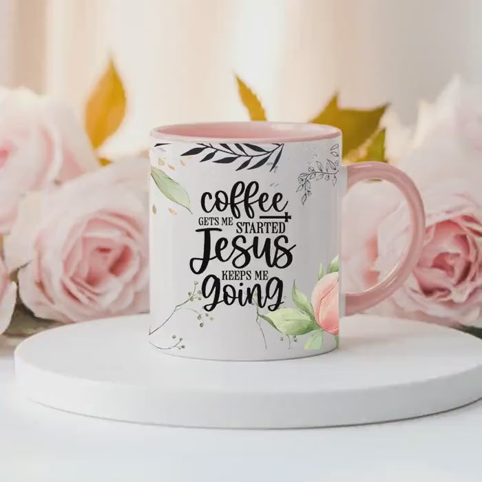 Christian Coffee Mug | Jesus Keeps Me Going Ceramic Cup | Faith Gift