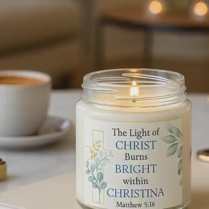Personalized Christian Candle: Proverbs 31, Coconut Apricot Wax, Faith Gift