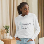 Christian Hoodie for Women | 'I Know A Guy' Jesus Hooded Tee | Faith-Based Apparel