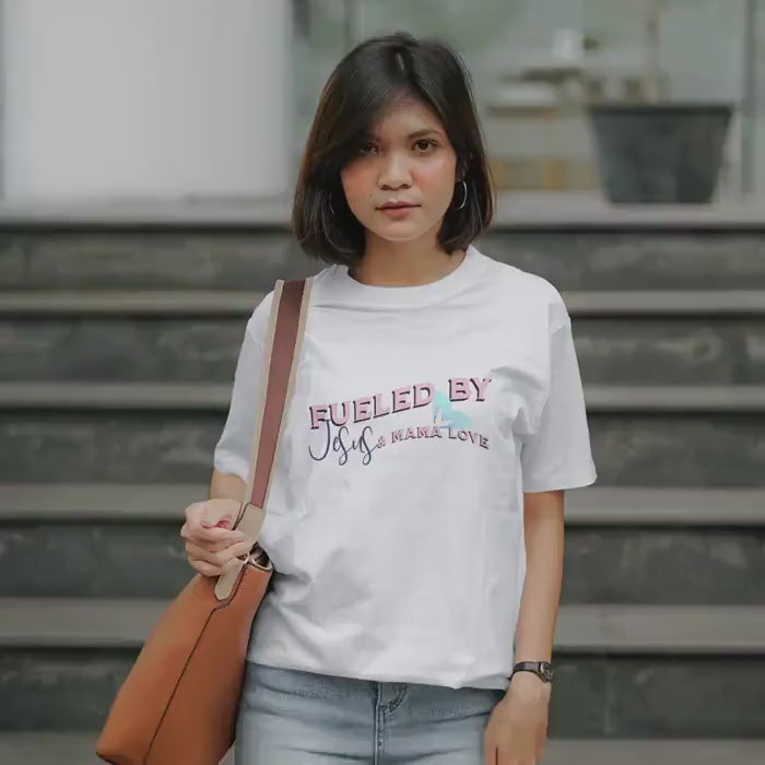 Fueled By Jesus & Mama Love T-Shirt - Christian Women's Graphic Tee