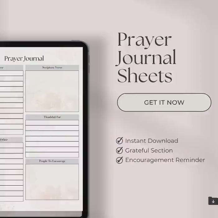 Christian Printable Prayer Journal, Instant Download, Home Management, Faith-Based Printable