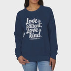 Love is Patient Christian French Terry Crewneck | Scripture Sweater